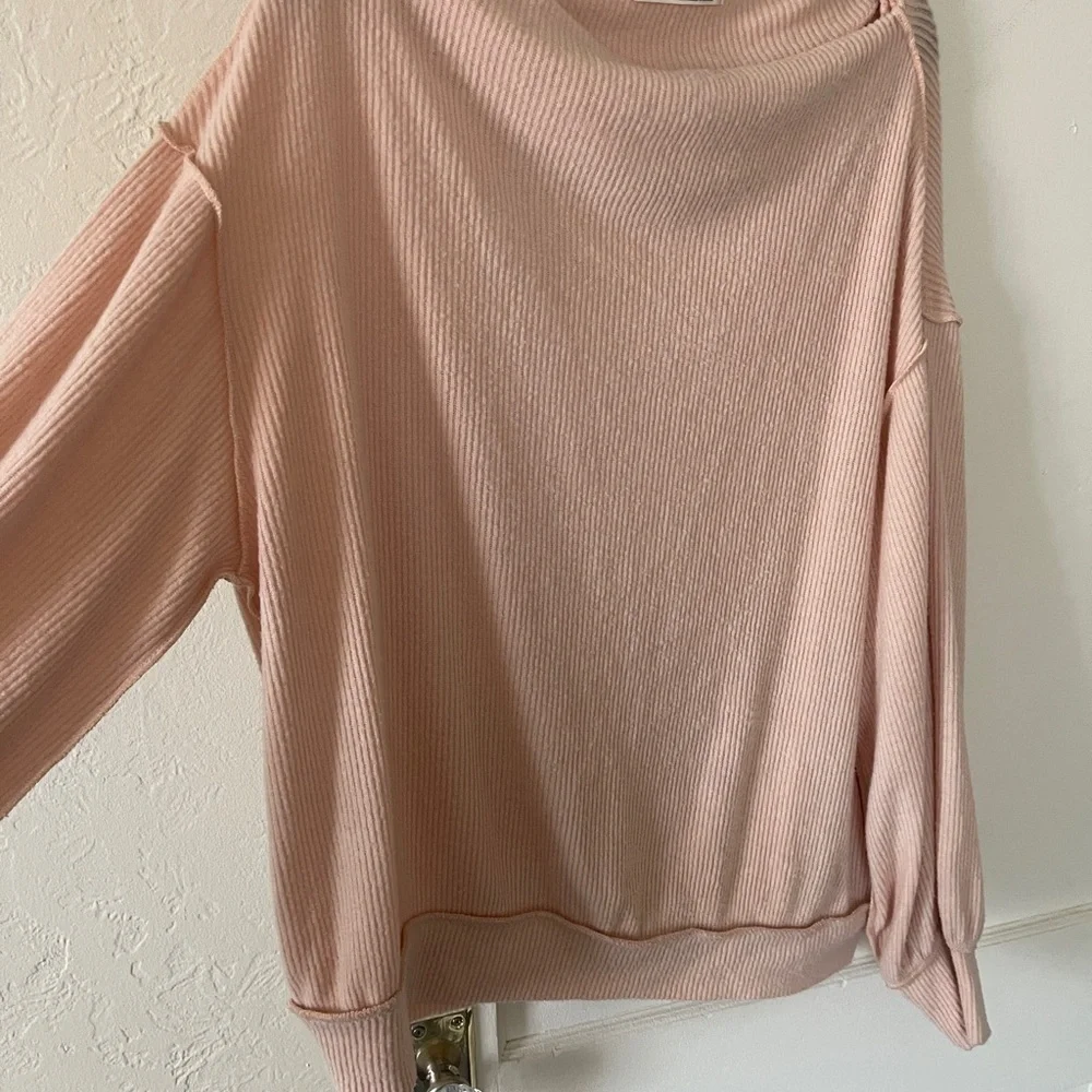 FREE PEOPLE Main Squeeze Brushed Hacci Top Drop Shoulder Sweater Women’s Small